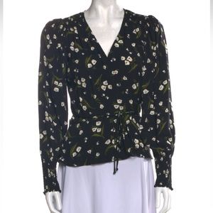 Reformation Floral Wrap Top